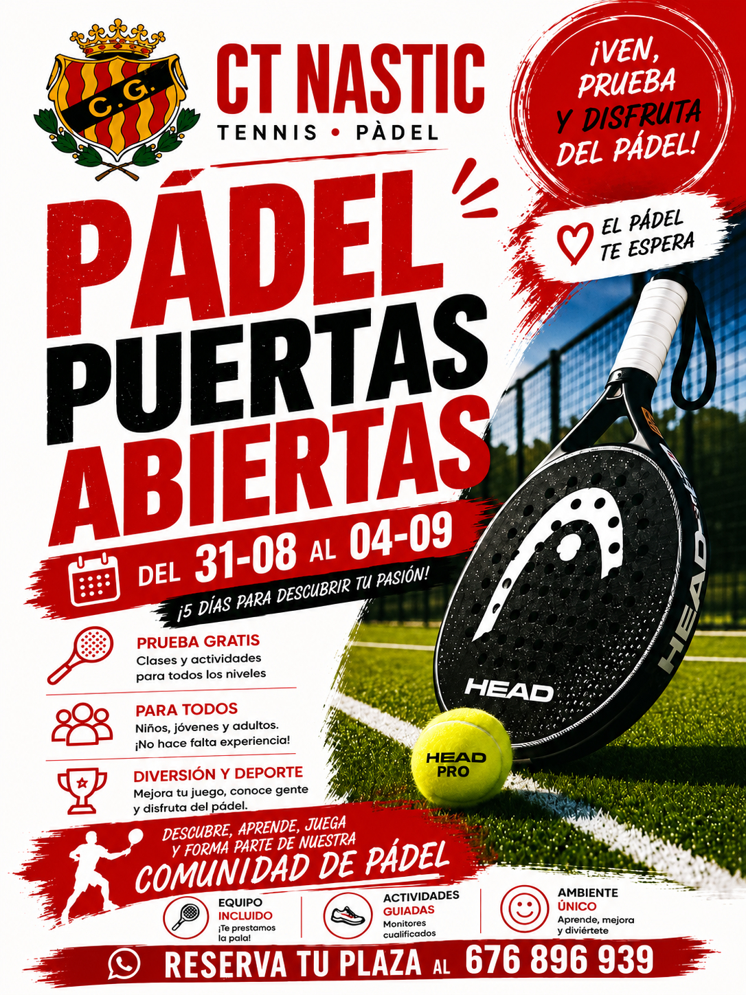 padel puertas abiertas 2026 nastic tarragona
